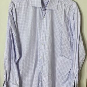 English Laundry Men’s Lavender Checkered Dress Shirt Button Down Sz 32/33 16.5